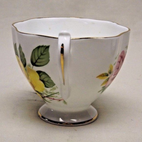 Queen Anne Fine Bone China England Yellow and Pink Roses Tea Cup and Saucer - Picture 9 of 13
